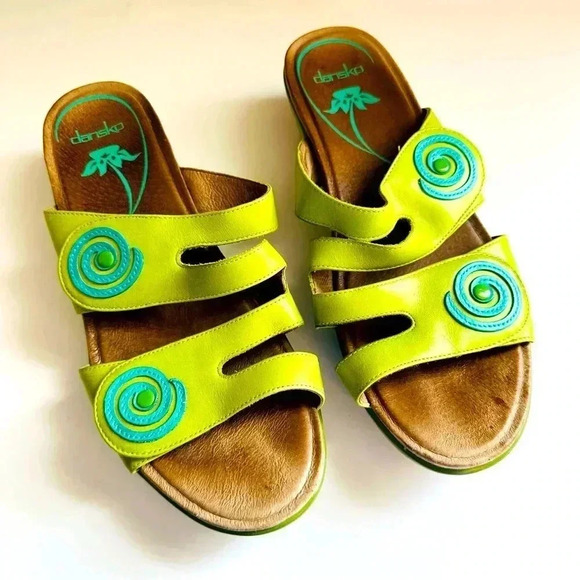 Dansko Sophie Arch Support Leather Wedge Sandals - Picture 1 of 8